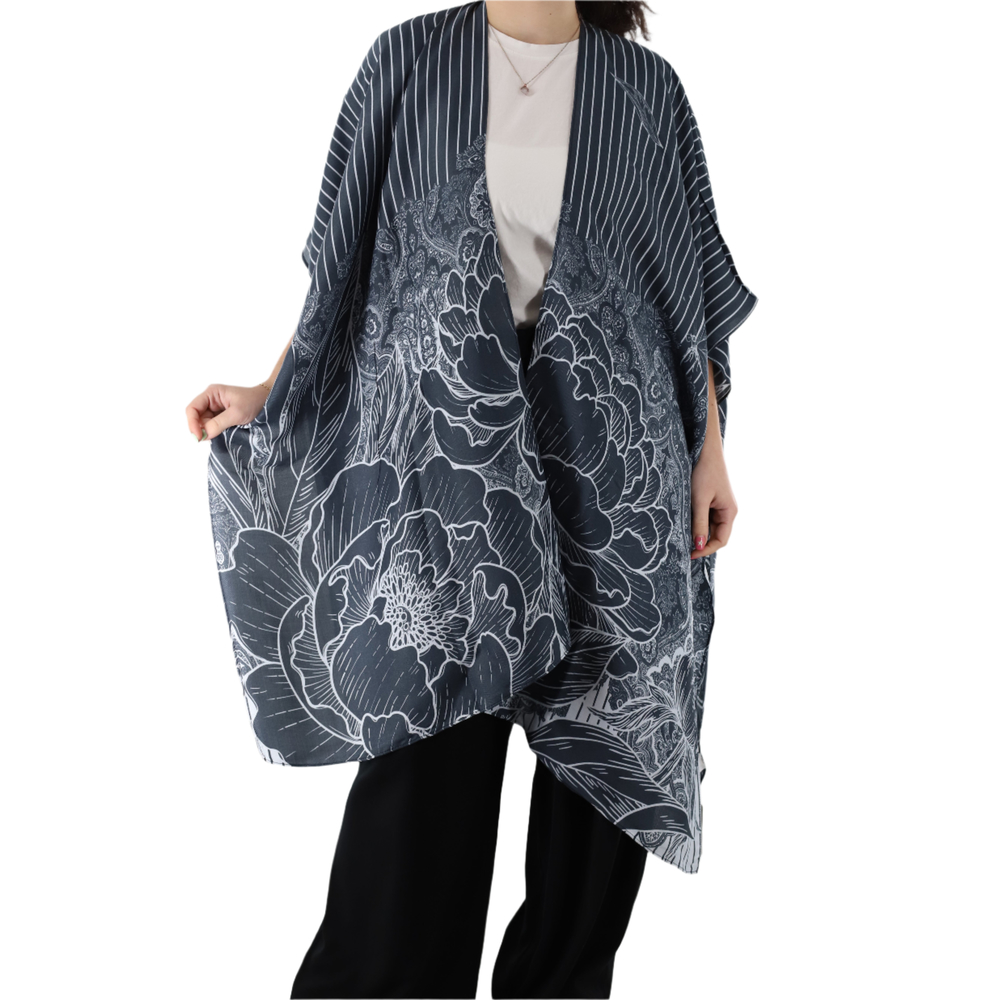 Floral/Striped Kimono